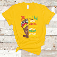 God Says I Am Bible Melanin Girl Black History Month Pride T-Shirt - Wonder Print Shop