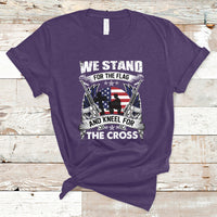 I Stand For The Flag And Kneel For The Cross Christian Faith T-Shirt - Wonder Print Shop