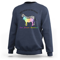 Her Fight Is My Fight Rare Disease Awareness Support Rare Warrior Rainbow Zebra Sweatshirt - Wonder Print Shop