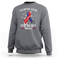 In February I Wear Red And Blue For Heart Warrior CHD Month Sweatshirt - Wonder Print Shop