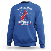 In February I Wear Red And Blue For Heart Warrior CHD Month Sweatshirt - Wonder Print Shop
