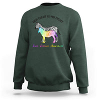 Her Fight Is My Fight Rare Disease Awareness Support Rare Warrior Rainbow Zebra Sweatshirt - Wonder Print Shop