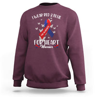 In February I Wear Red And Blue For Heart Warrior CHD Month Sweatshirt - Wonder Print Shop