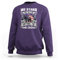 I Stand For The Flag And Kneel For The Cross Christian Faith Sweatshirt - Wonder Print Shop