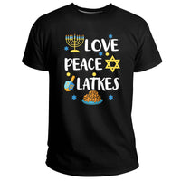 Love Peace Latkes Hanukkah Chanukah Jewish, Hanukkah Holiday T Shirt - Wonder Print Shop