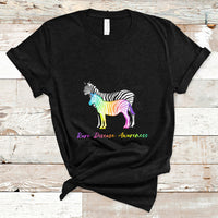 Her Fight Is My Fight Rare Disease Awareness Support Rare Warrior Rainbow Zebra T Shirt - Wonder Print Shop