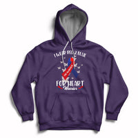 Purple pullover hoodie with heart warrior chest graphic, front pocket and drawstring hood
