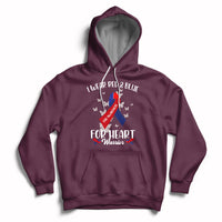 Maroon pullover hoodie with heart warrior chest graphic, front pocket and drawstring hood