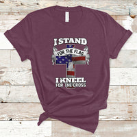 I Stand For The Flag I Kneel For The Cross God Christian T-Shirt - Wonder Print Shop