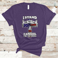 I Stand For The Flag I Kneel For The Cross God Christian T-Shirt - Wonder Print Shop