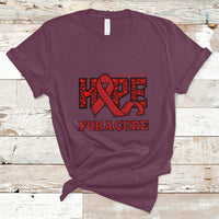 Hope For A Cure Heart Disease CHD Awareness Red Ribbon T-Shirt - Wonder Print Shop