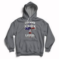 I Stand For The Flag I Kneel For The Cross God Christian Hoodie - Wonder Print Shop