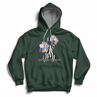 Rare Disease Awareness Rare Disease Day Floral Zebra Ribbon Hoodie - Wonder Print Shop