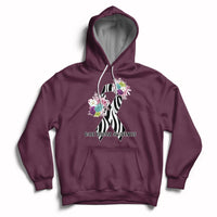 Rare Disease Awareness Rare Disease Day Floral Zebra Ribbon Hoodie - Wonder Print Shop