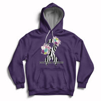 Rare Disease Awareness Rare Disease Day Floral Zebra Ribbon Hoodie - Wonder Print Shop
