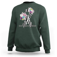 Rare Disease Awareness Rare Disease Day Floral Zebra Ribbon Sweatshirt - Wonder Print Shop