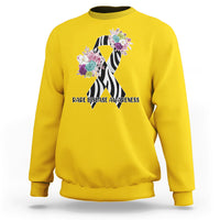 Rare Disease Awareness Rare Disease Day Floral Zebra Ribbon Sweatshirt - Wonder Print Shop