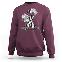 Rare Disease Awareness Rare Disease Day Floral Zebra Ribbon Sweatshirt - Wonder Print Shop