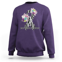 Rare Disease Awareness Rare Disease Day Floral Zebra Ribbon Sweatshirt - Wonder Print Shop