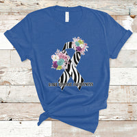 Rare Disease Awareness Rare Disease Day Floral Zebra Ribbon T Shirt - Wonder Print Shop