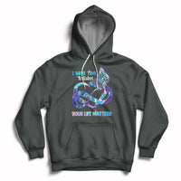 Dark heather suicide prevention hoodie with front heart-and-infinity graphic, hood and pouch pocket