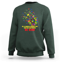 Autism Awareness Be Kind Sunflower Puzzle Autistic Support Sweatshirt - Wonder Print Shop
