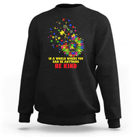 Autism Awareness Be Kind Sunflower Puzzle Autistic Support Sweatshirt - Wonder Print Shop