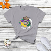 Peace Love King Cake Mardi Gras Party Carnival Costume T Shirt - Wonder Print Shop