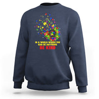 Autism Awareness Be Kind Sunflower Puzzle Autistic Support Sweatshirt - Wonder Print Shop