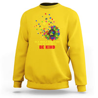 Autism Awareness Be Kind Sunflower Puzzle Autistic Support Sweatshirt - Wonder Print Shop