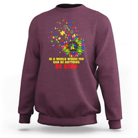 Autism Awareness Be Kind Sunflower Puzzle Autistic Support Sweatshirt - Wonder Print Shop
