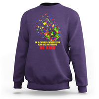 Autism Awareness Be Kind Sunflower Puzzle Autistic Support Sweatshirt - Wonder Print Shop