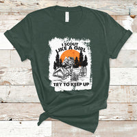 Scout Girl Life I Scout Like A Girl Try To Keep Up Hiking Camping Scouting Lovers T-Shirt - Wonder Print Shop
