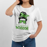 Chronic Traumatic Encephalopathy Warrior Messy Bun, Awareness T Shirt - Wonder Print Shop