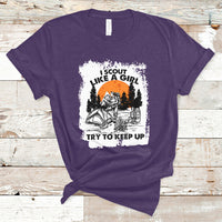 Scout Girl Life I Scout Like A Girl Try To Keep Up Hiking Camping Scouting Lovers T-Shirt - Wonder Print Shop