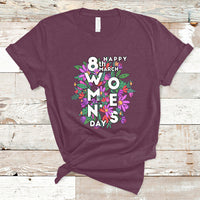 Happy 8th March International Women's Day Girl Floral T-Shirt - Wonder Print Shop