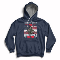 Navy pullover hoodie with eagle DD-214 graphic, drawstring hood, kangaroo pocket.