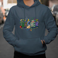 Mardi Gras Teacher Costume Teacher Day Carnival Mask Beads And Blings Hoodie - Wonder Print Shop