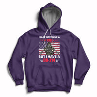 Purple pullover hoodie with eagle DD-214 graphic, drawstring hood, kangaroo pocket.
