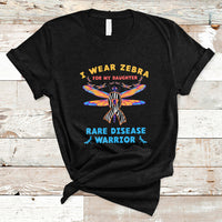 I Wear Zebra For My Daughter Rare Disease Warrior Zebra Ribbon Rare Disease T Shirt - Wonder Print Shop