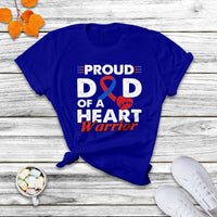 Dad Of A Heart Warrior CHD Congenital Heart Defect Awareness T Shirt - Wonder Print Shop