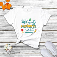 Cupid's Favorite Teacher Groovy Retro Valentine's Day Funny T Shirt - Wonder Print Shop