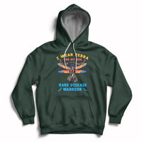 Forest green kids hoodie with zebra ribbon graphic, hood drawstrings, kangaroo pocket.