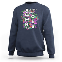 Happy 8th March International Women's Day Girl Floral Sweatshirt - Wonder Print Shop