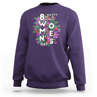 Happy 8th March International Women's Day Girl Floral Sweatshirt - Wonder Print Shop