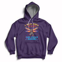 Purple kids hoodie with zebra ribbon graphic, hood drawstrings, kangaroo pocket.