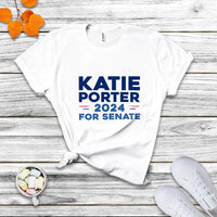Katie Porter 2024 For US Senate California Democrat Senator - Blue T Shirt - Wonder Print Shop