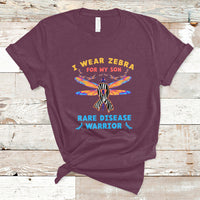 I Wear Zebra For My Son Rare Disease Warrior Zebra Ribbon Rare Disease T Shirt - Wonder Print Shop