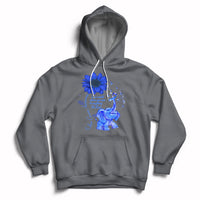 Colon Cancer Awareness CRC Sunflower Elephant Blue Ribbon Be Kind Hoodie - Wonder Print Shop