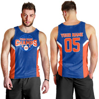 Custom 2025 Basketball Champions Men’s Tank Top – Royal Blue & Orange CTM05